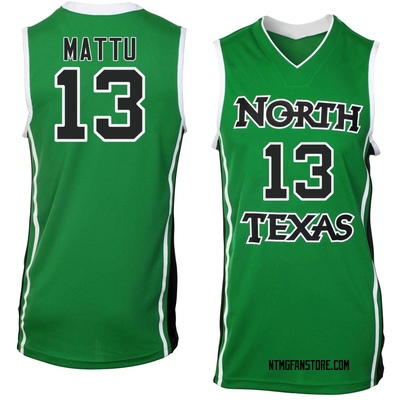 Men's Arsh Mattu North Texas Mean Green Replica Basketball Jersey - Green